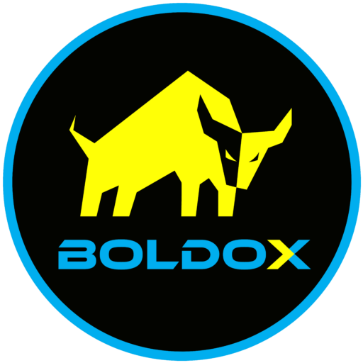 Boldox logo with Ox symbol on a black background with cyan and yellow colorsBoldox logo with Ox symbol on a black background with cyan and yellow colors