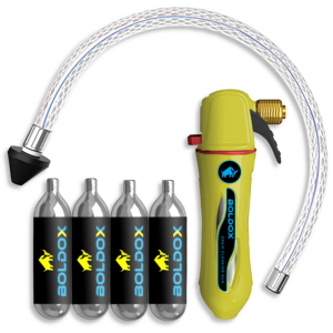 Boldox Drain Gun Yellow featuring Hose & 4 CO2 cartridges